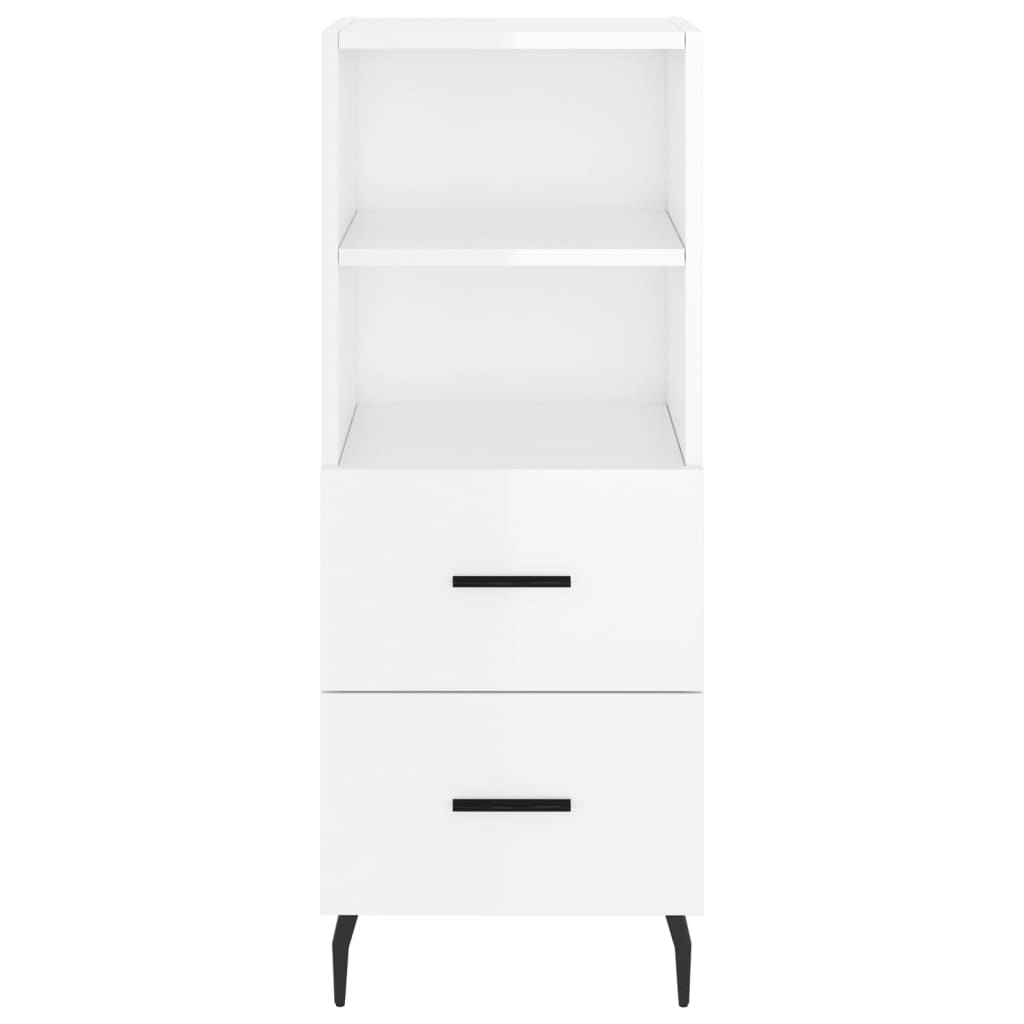 Buffet Blanc brillant 34,5x34x90 cm Bois d'ingénierie - XIOS