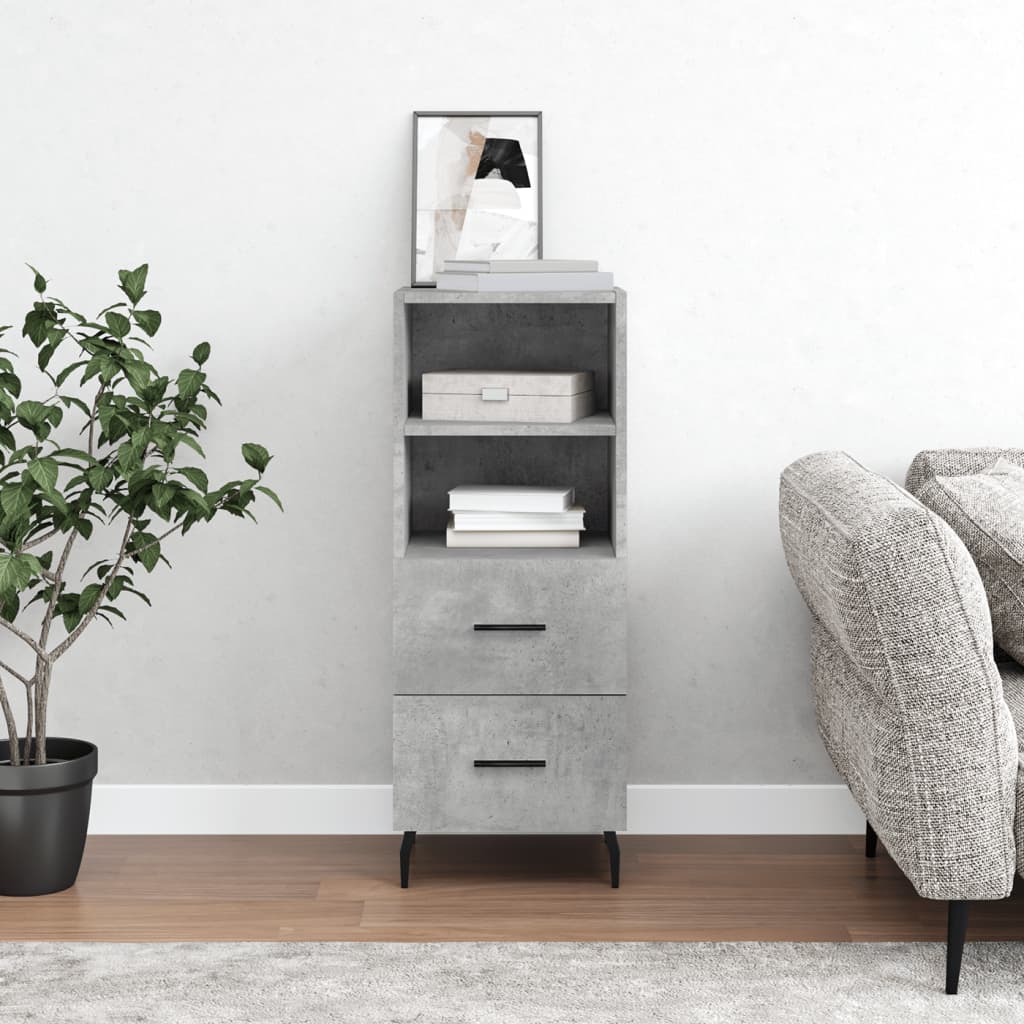 Buffet Gris béton 34,5x34x90 cm Bois d'ingénierie - XIOS