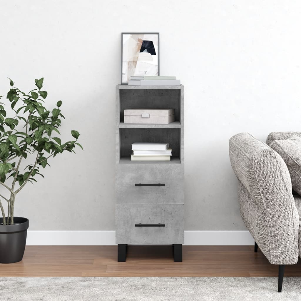 Buffet Gris béton 34,5x34x90 cm Bois d'ingénierie - XIOS