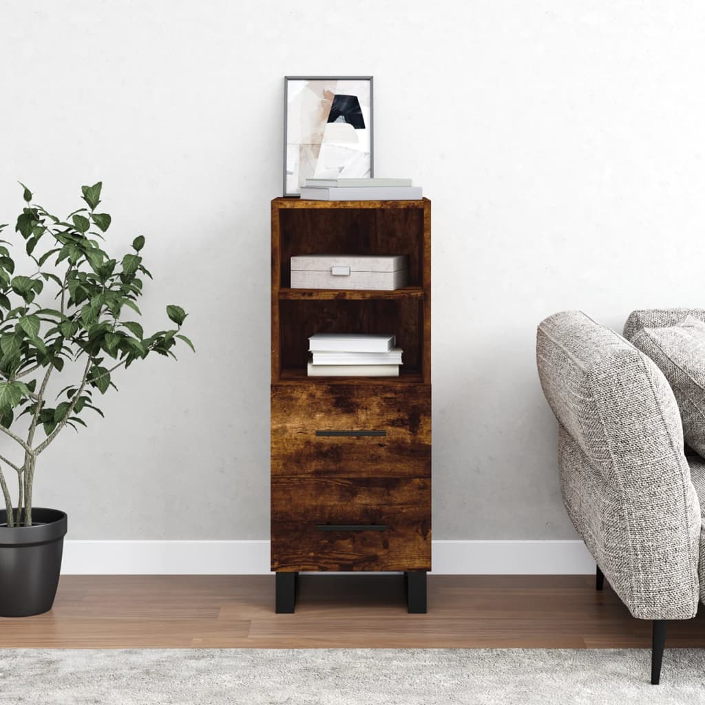 Buffet Chêne fumé 34,5x34x90 cm Bois d'ingénierie - XIOS