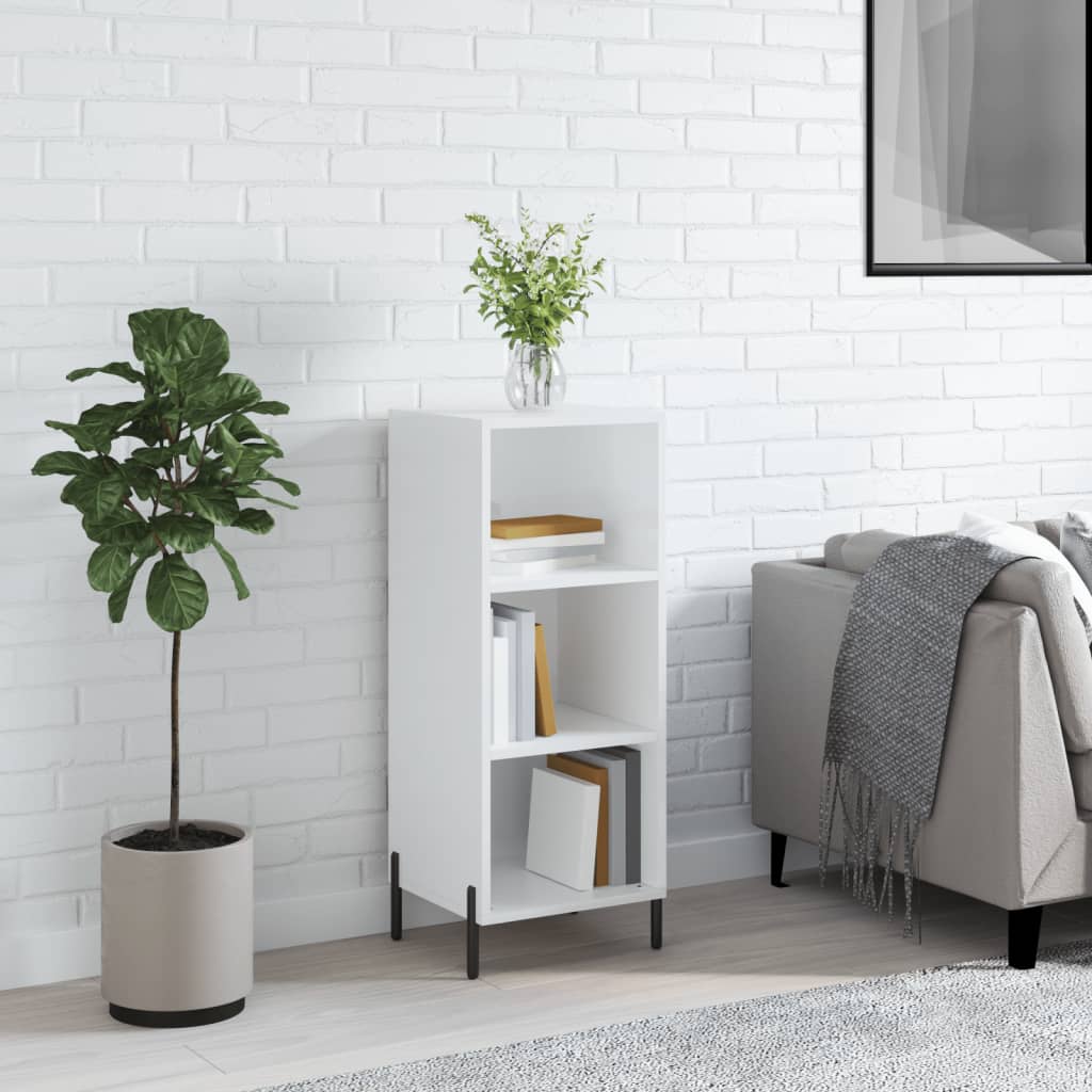 Buffet blanc brillant 34,5x32,5x90 cm bois d'ingénierie - XIOS