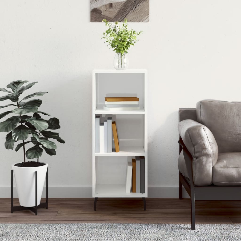 Buffet blanc brillant 34,5x32,5x90 cm bois d'ingénierie - XIOS