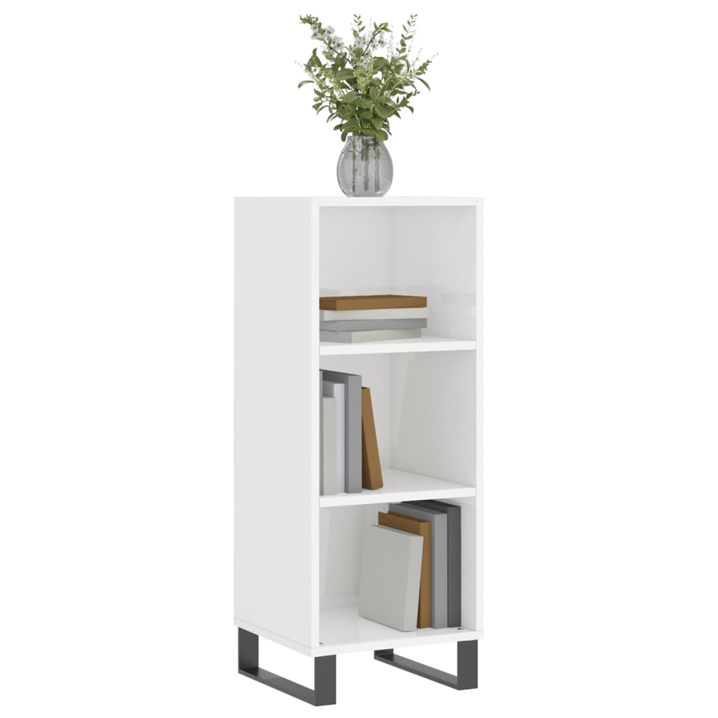 Buffet blanc brillant 34,5x32,5x90 cm bois d'ingénierie - XIOS
