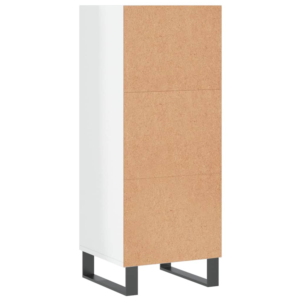 Buffet blanc brillant 34,5x32,5x90 cm bois d'ingénierie - XIOS