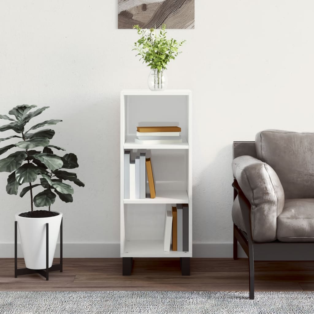Buffet blanc brillant 34,5x32,5x90 cm bois d'ingénierie - XIOS