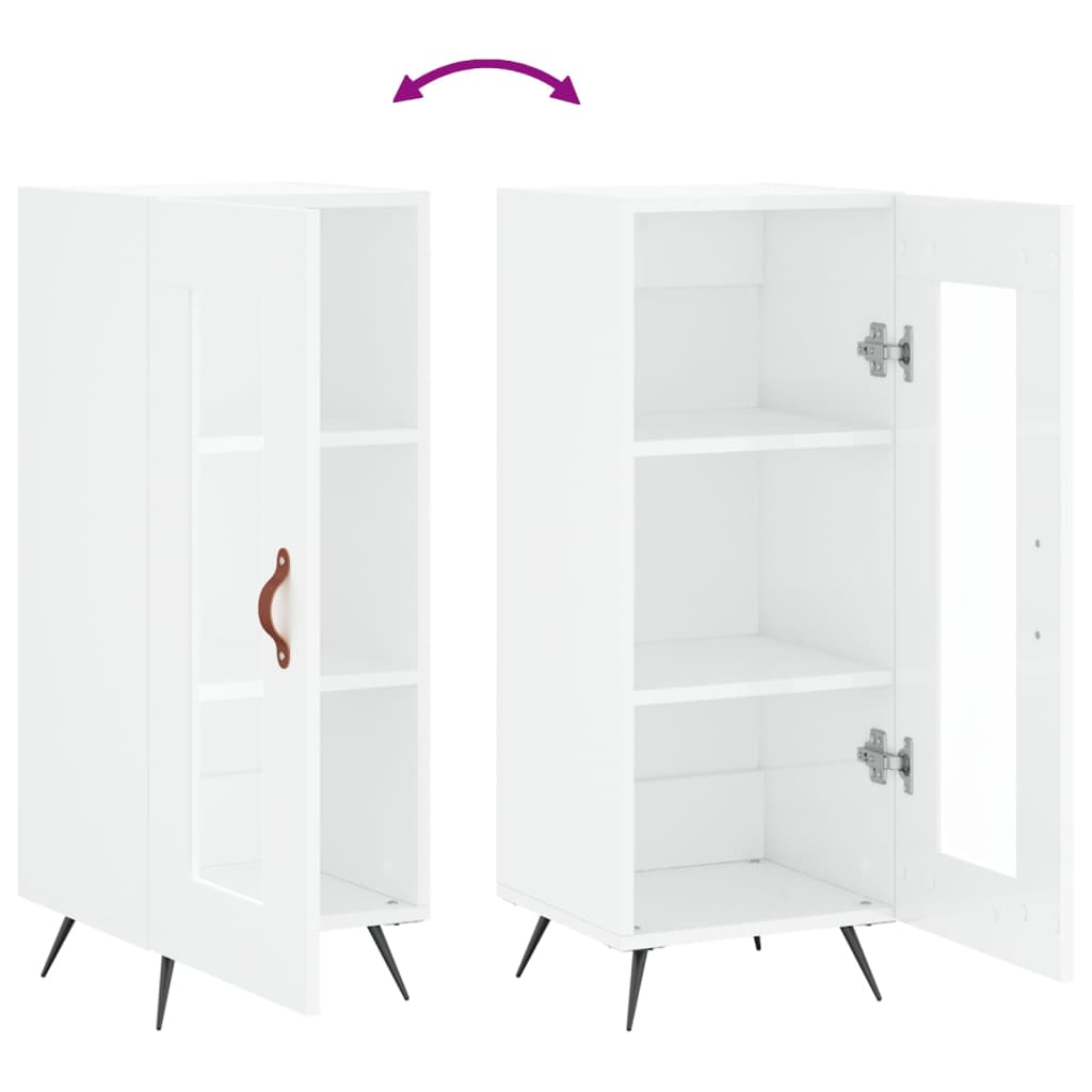 Buffet Blanc brillant 34,5x34x90 cm Bois d'ingénierie - XIOS