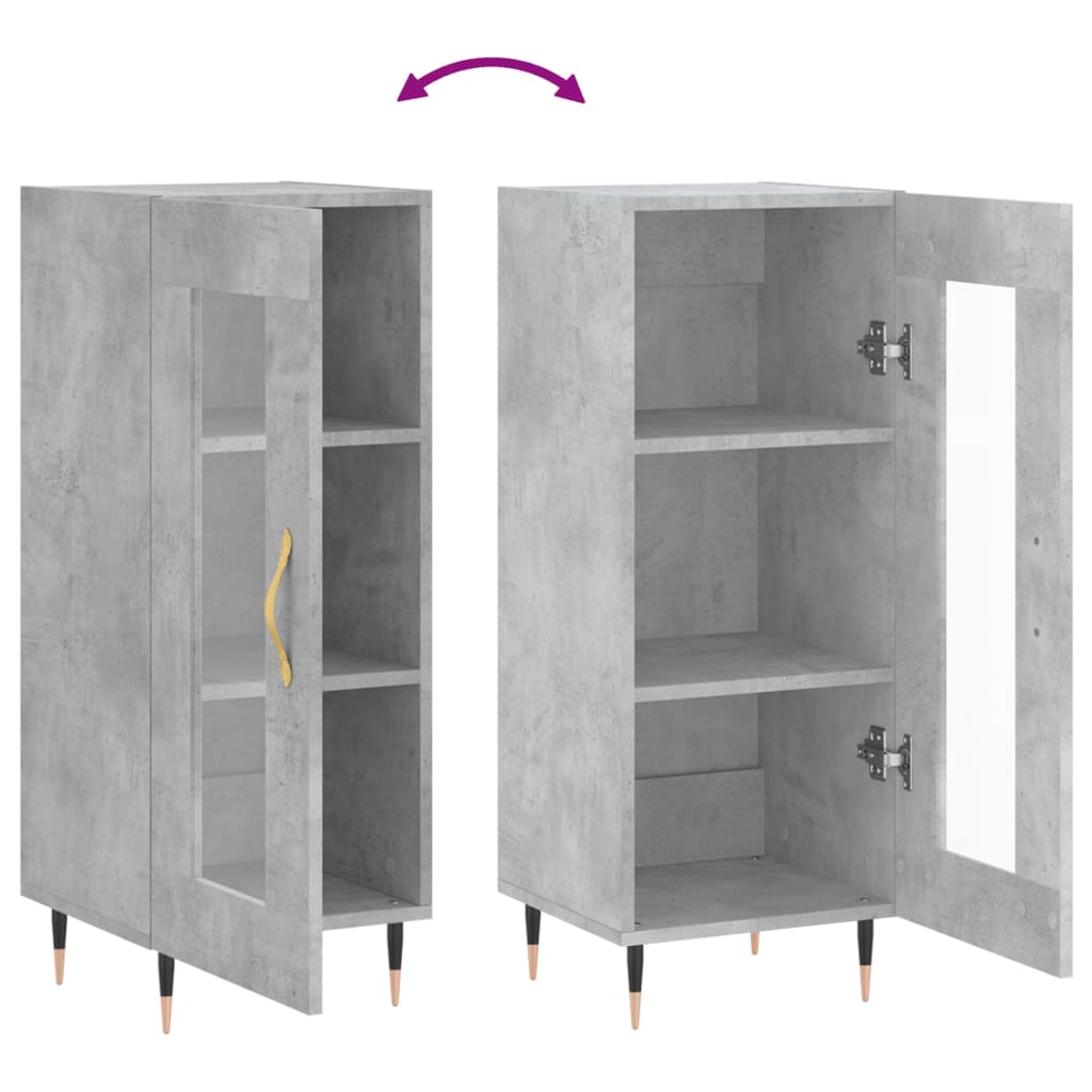 Buffet Gris béton 34,5x34x90 cm Bois d'ingénierie - XIOS