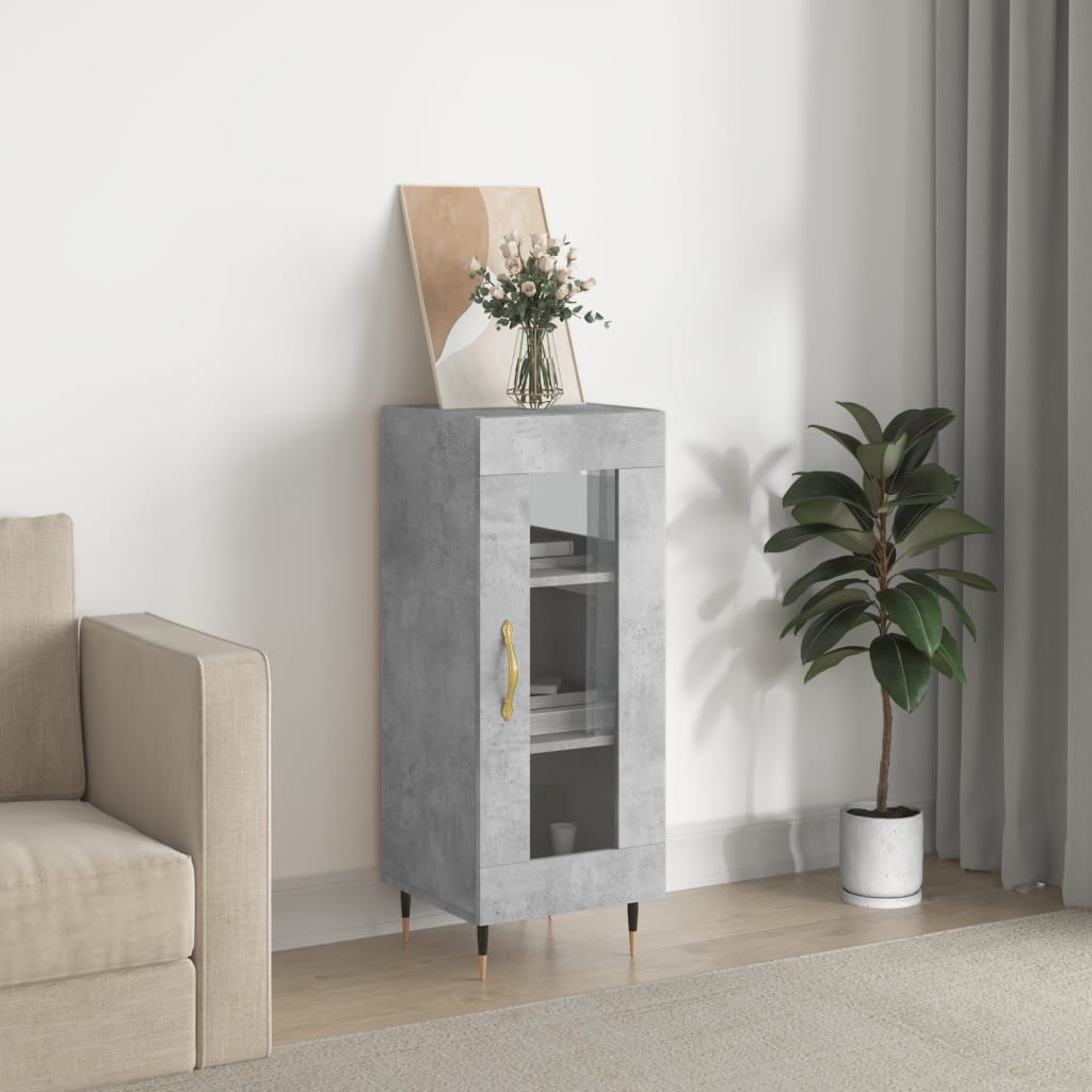 Buffet Gris béton 34,5x34x90 cm Bois d'ingénierie - XIOS