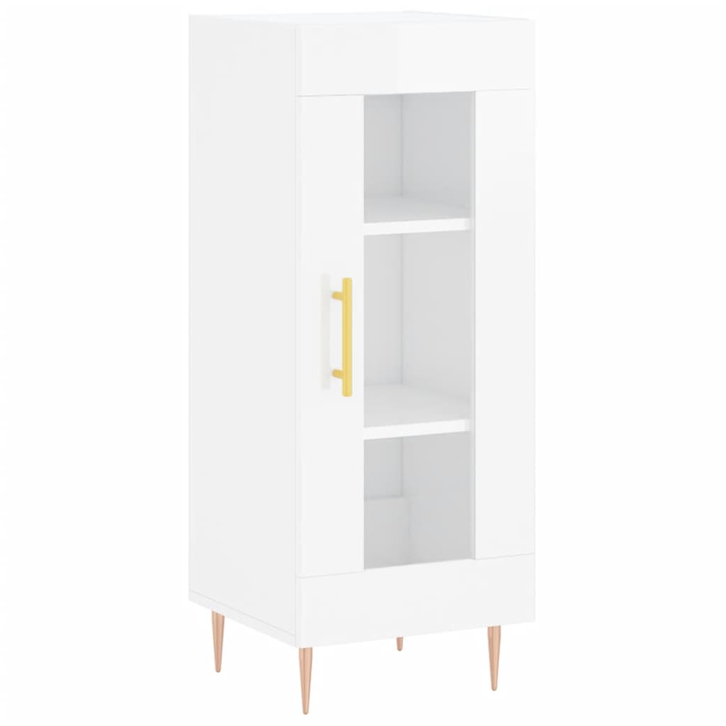 Buffet Blanc brillant 34,5x34x90 cm Bois d'ingénierie - XIOS