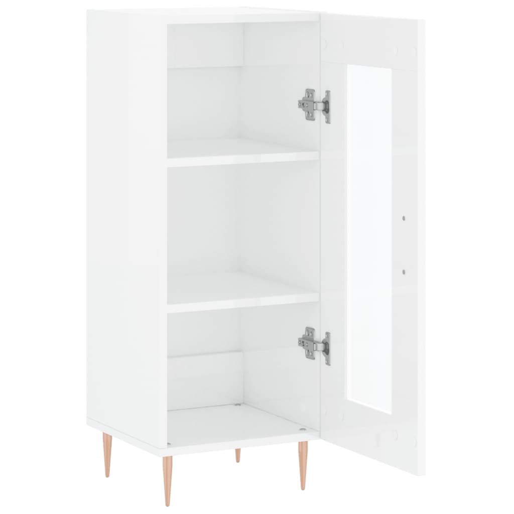 Buffet Blanc brillant 34,5x34x90 cm Bois d'ingénierie - XIOS
