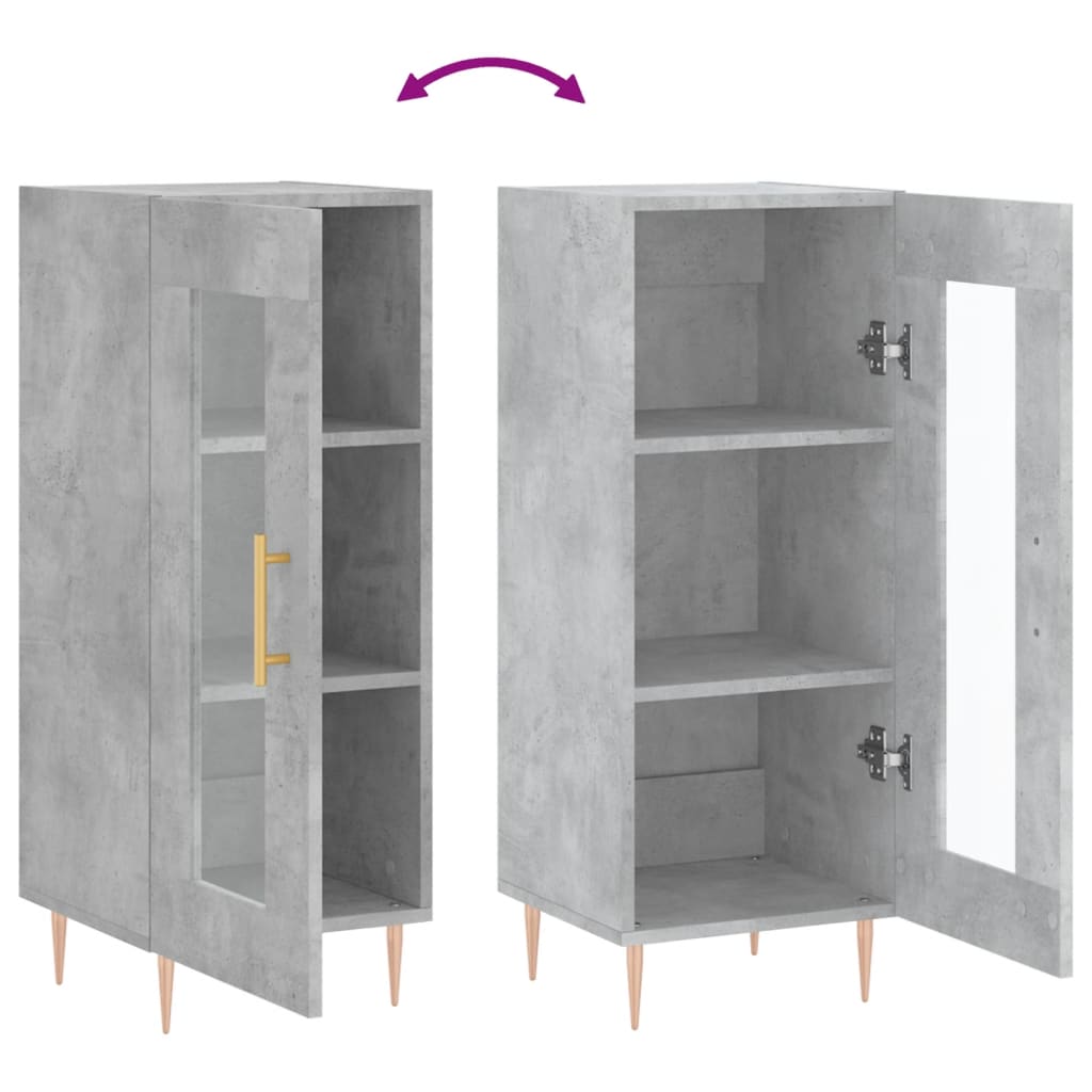 Buffet Gris béton 34,5x34x90 cm Bois d'ingénierie - XIOS