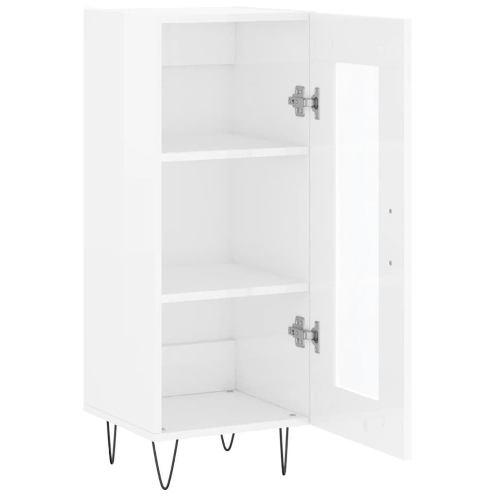 Buffet Blanc brillant 34,5x34x90 cm Bois d'ingénierie - XIOS