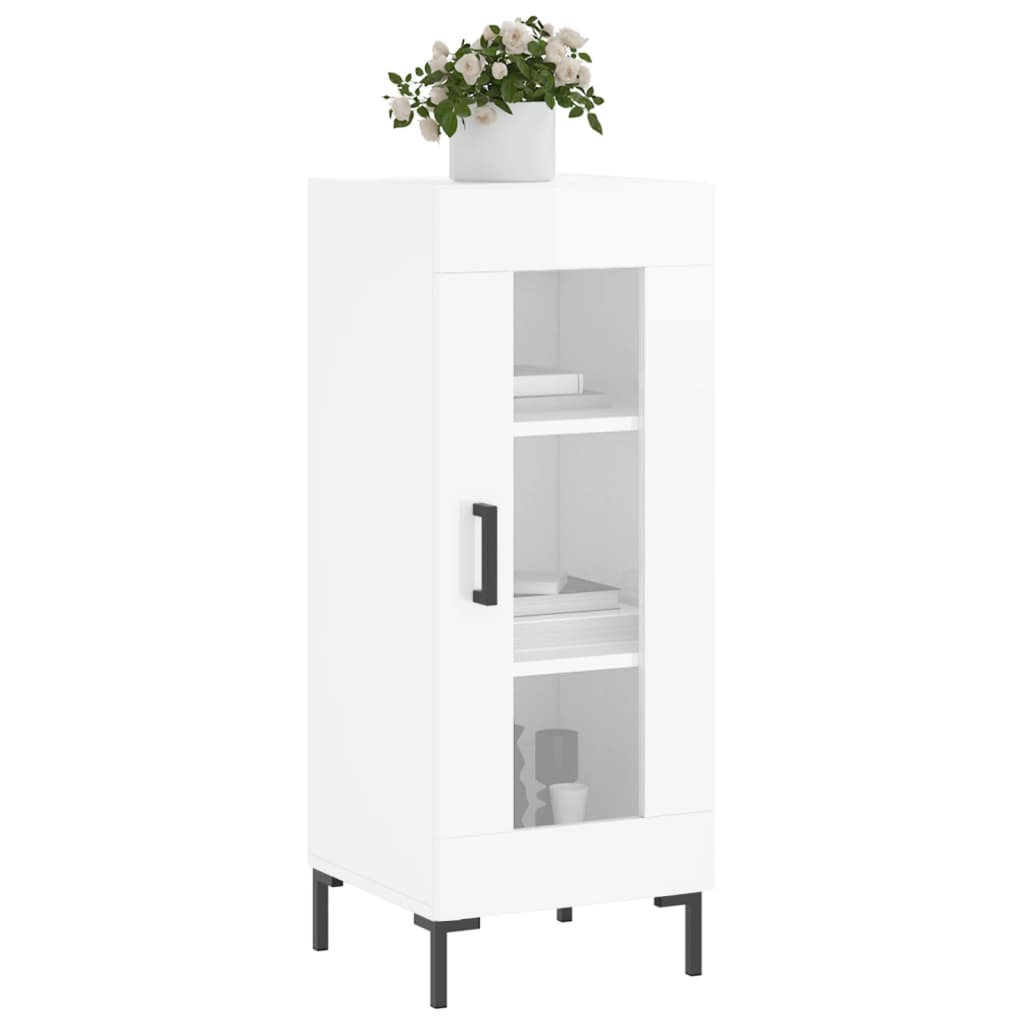 Buffet Blanc brillant 34,5x34x90 cm Bois d'ingénierie - XIOS
