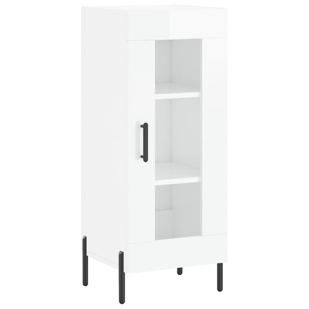 Buffet Blanc brillant 34,5x34x90 cm Bois d'ingénierie - XIOS