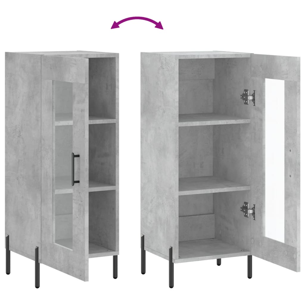 Buffet Gris béton 34,5x34x90 cm Bois d'ingénierie - XIOS
