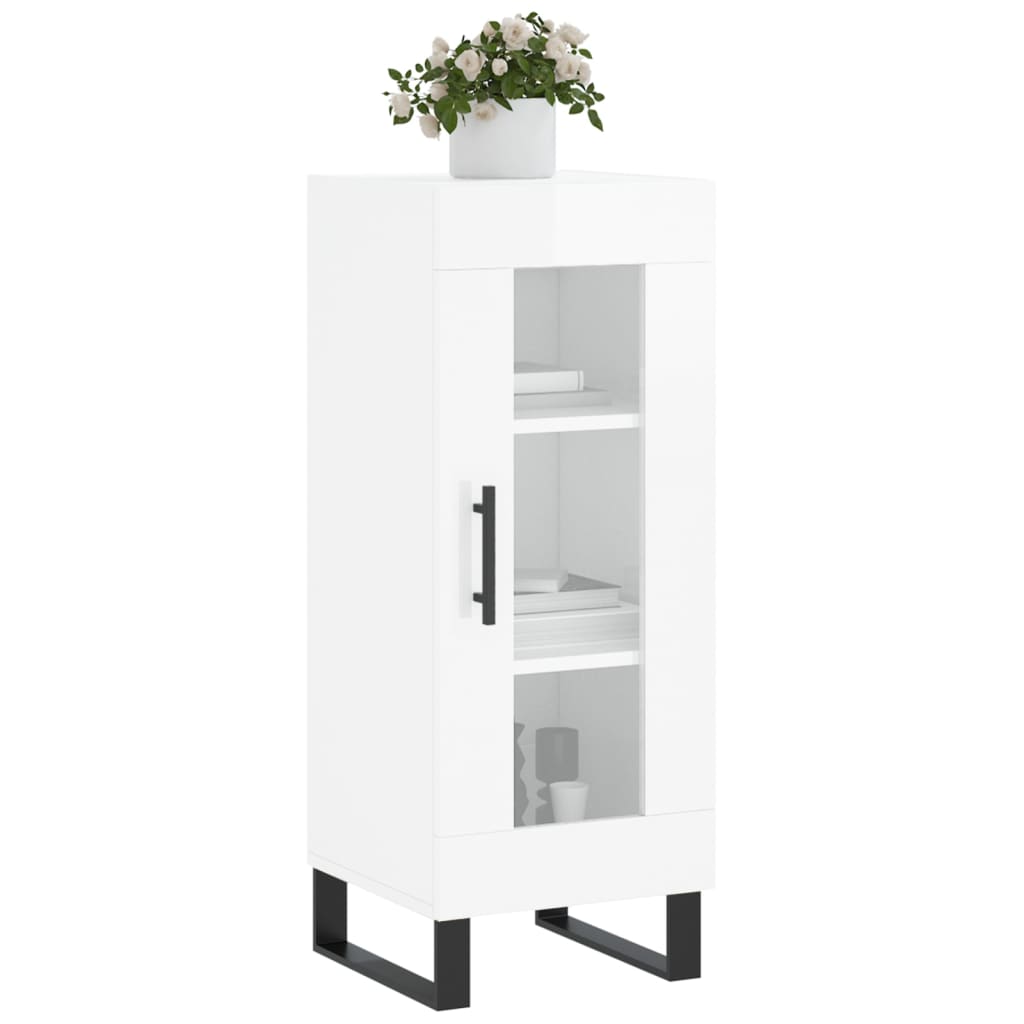 Buffet Blanc brillant 34,5x34x90 cm Bois d'ingénierie - XIOS