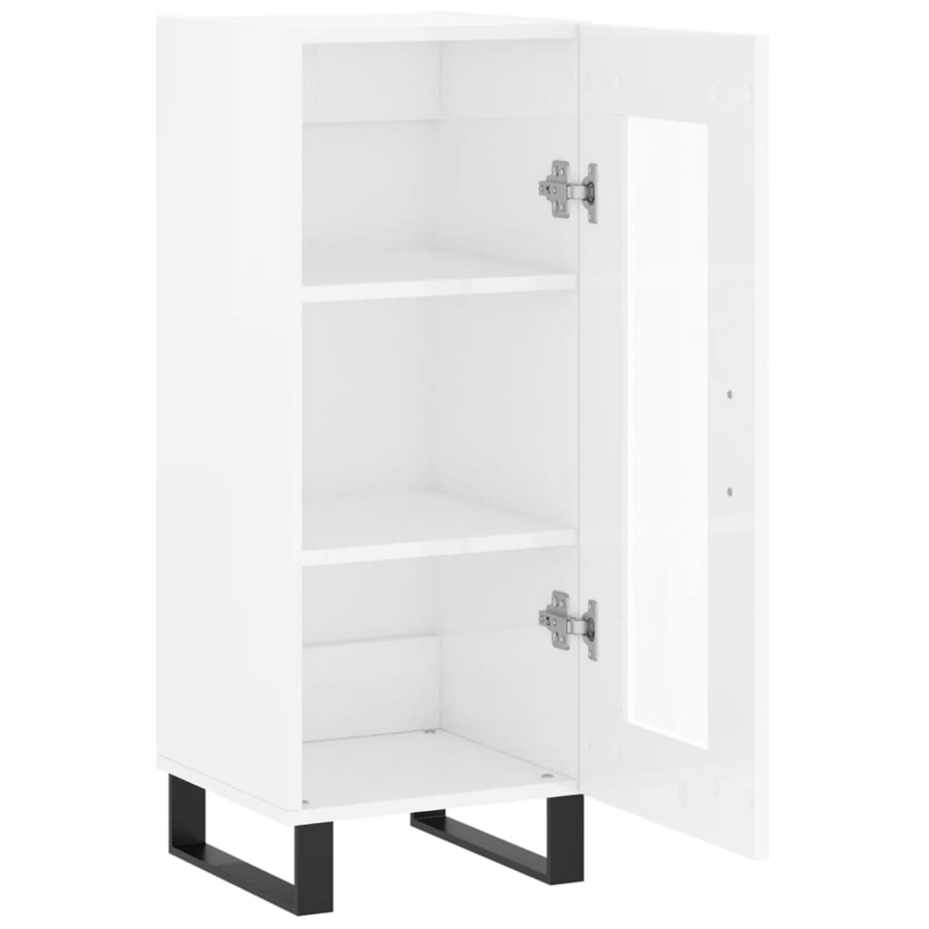 Buffet Blanc brillant 34,5x34x90 cm Bois d'ingénierie - XIOS