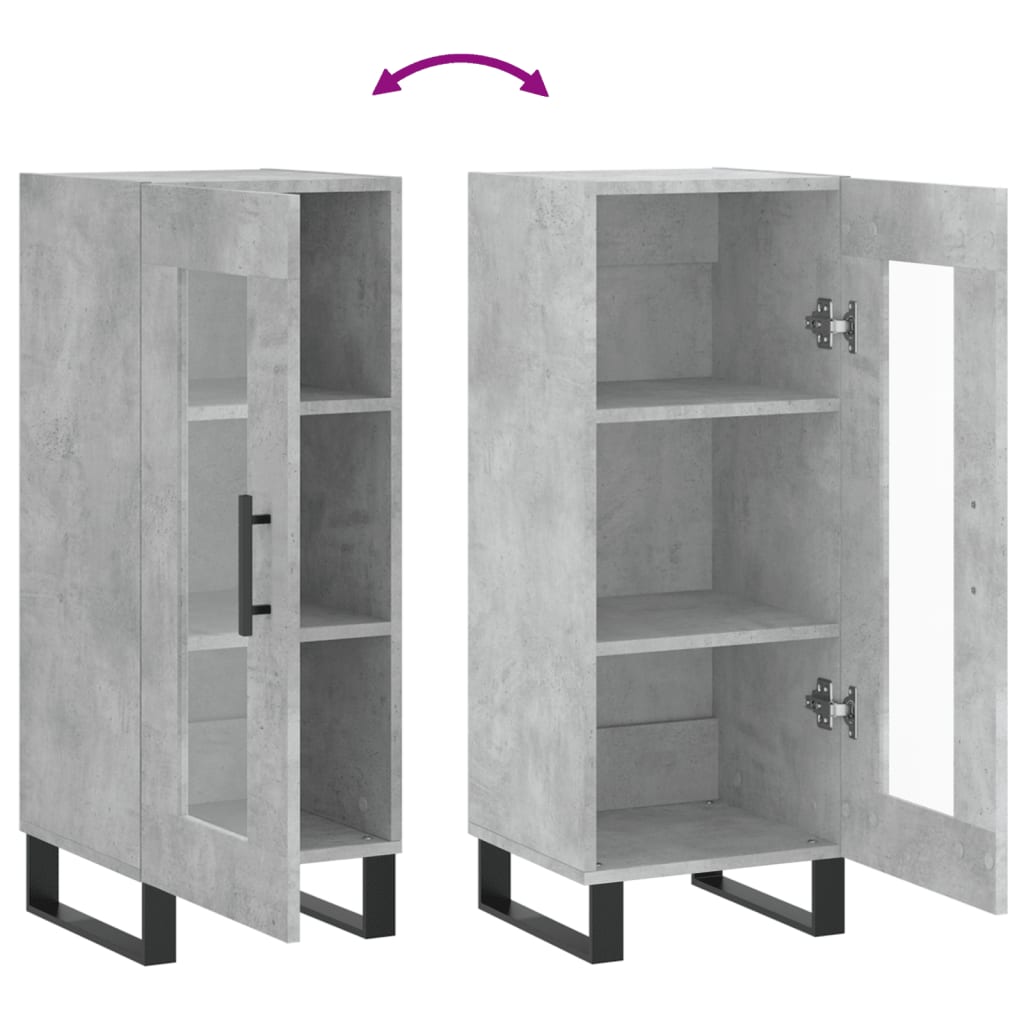 Buffet Gris béton 34,5x34x90 cm Bois d'ingénierie - XIOS