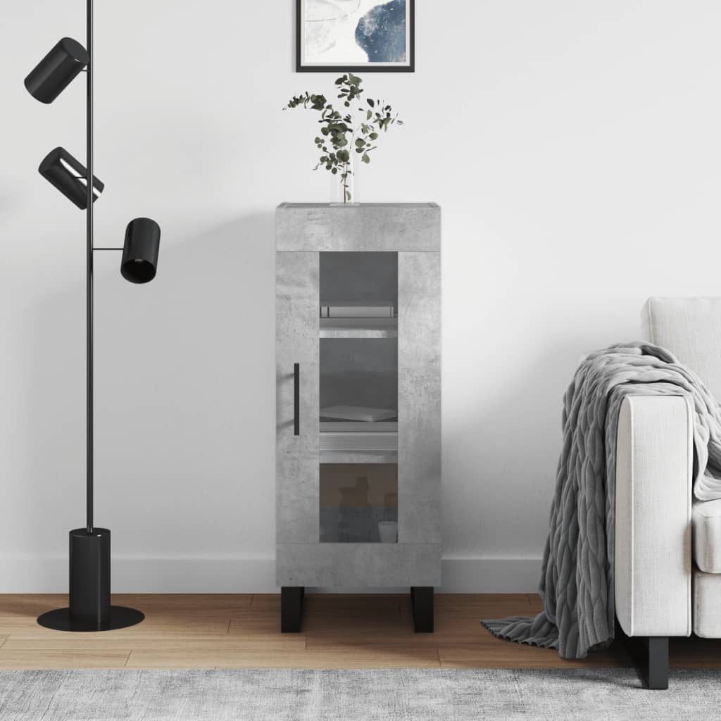 Buffet Gris béton 34,5x34x90 cm Bois d'ingénierie - XIOS