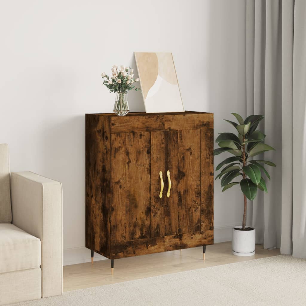 Buffet chêne fumé 69,5x34x90 cm bois d'ingénierie - XIOS