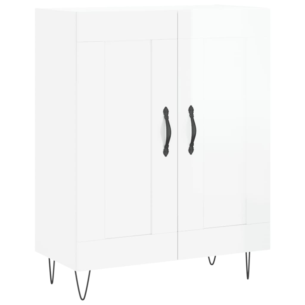 Buffet Blanc brillant 69,5x34x90 cm Bois d'ingénierie - XIOS