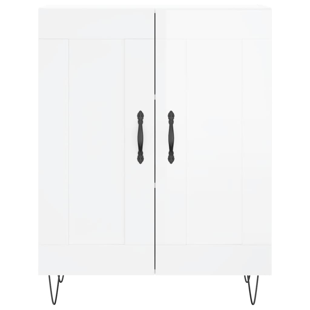 Buffet Blanc brillant 69,5x34x90 cm Bois d'ingénierie - XIOS