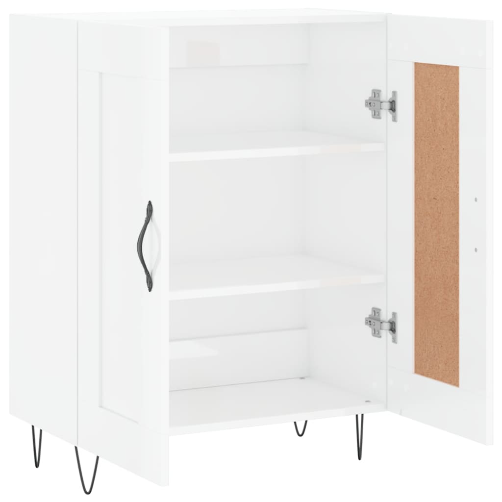 Buffet Blanc brillant 69,5x34x90 cm Bois d'ingénierie - XIOS