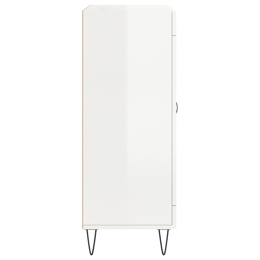 Buffet Blanc brillant 69,5x34x90 cm Bois d'ingénierie - XIOS