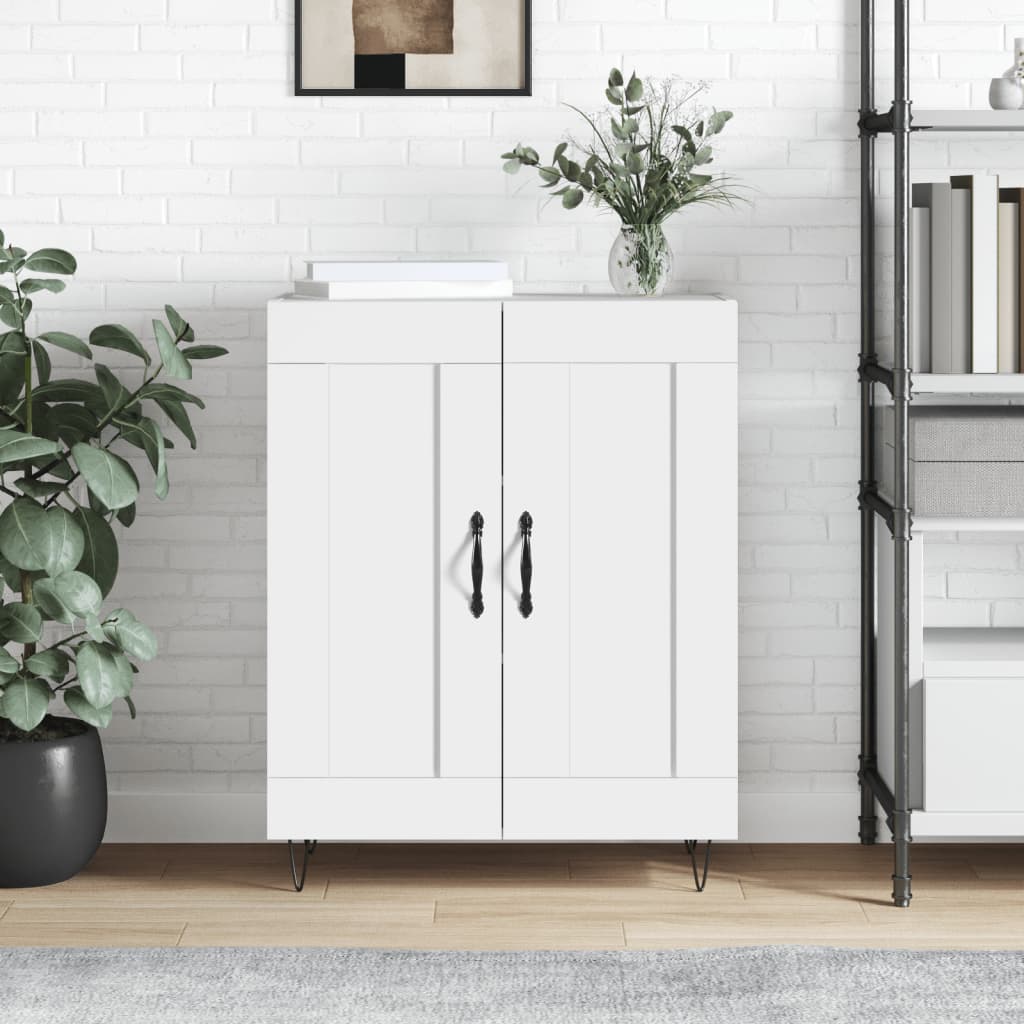 Buffet Blanc brillant 69,5x34x90 cm Bois d'ingénierie - XIOS