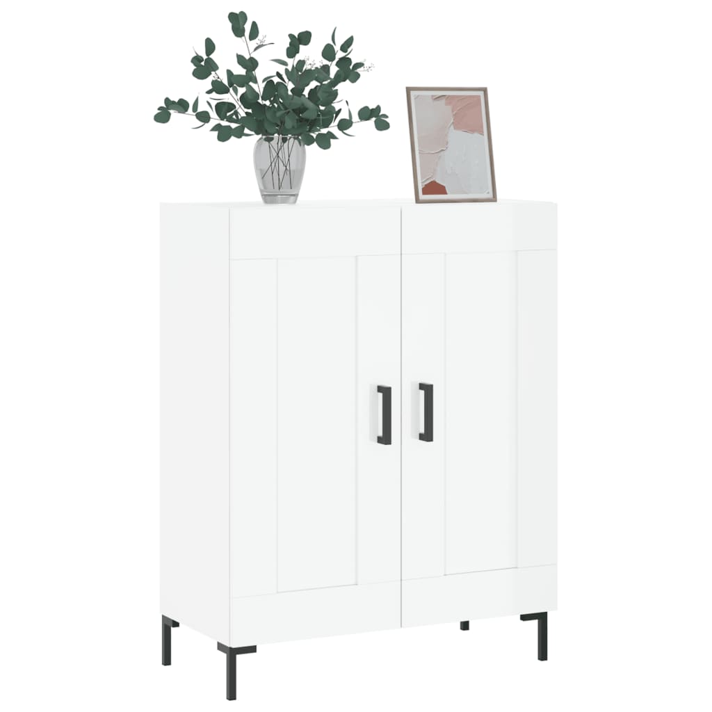 Buffet Blanc brillant 69,5x34x90 cm Bois d'ingénierie - XIOS