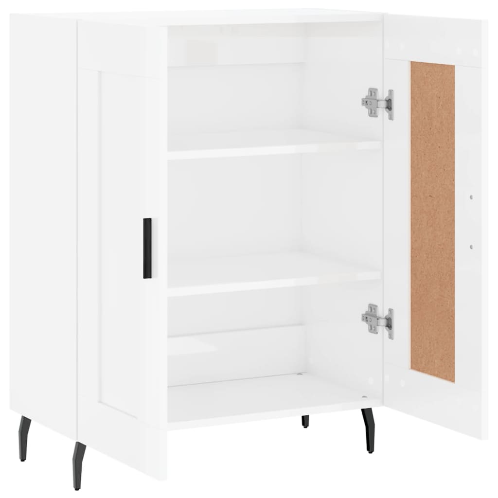 Buffet Blanc brillant 69,5x34x90 cm Bois d'ingénierie - XIOS