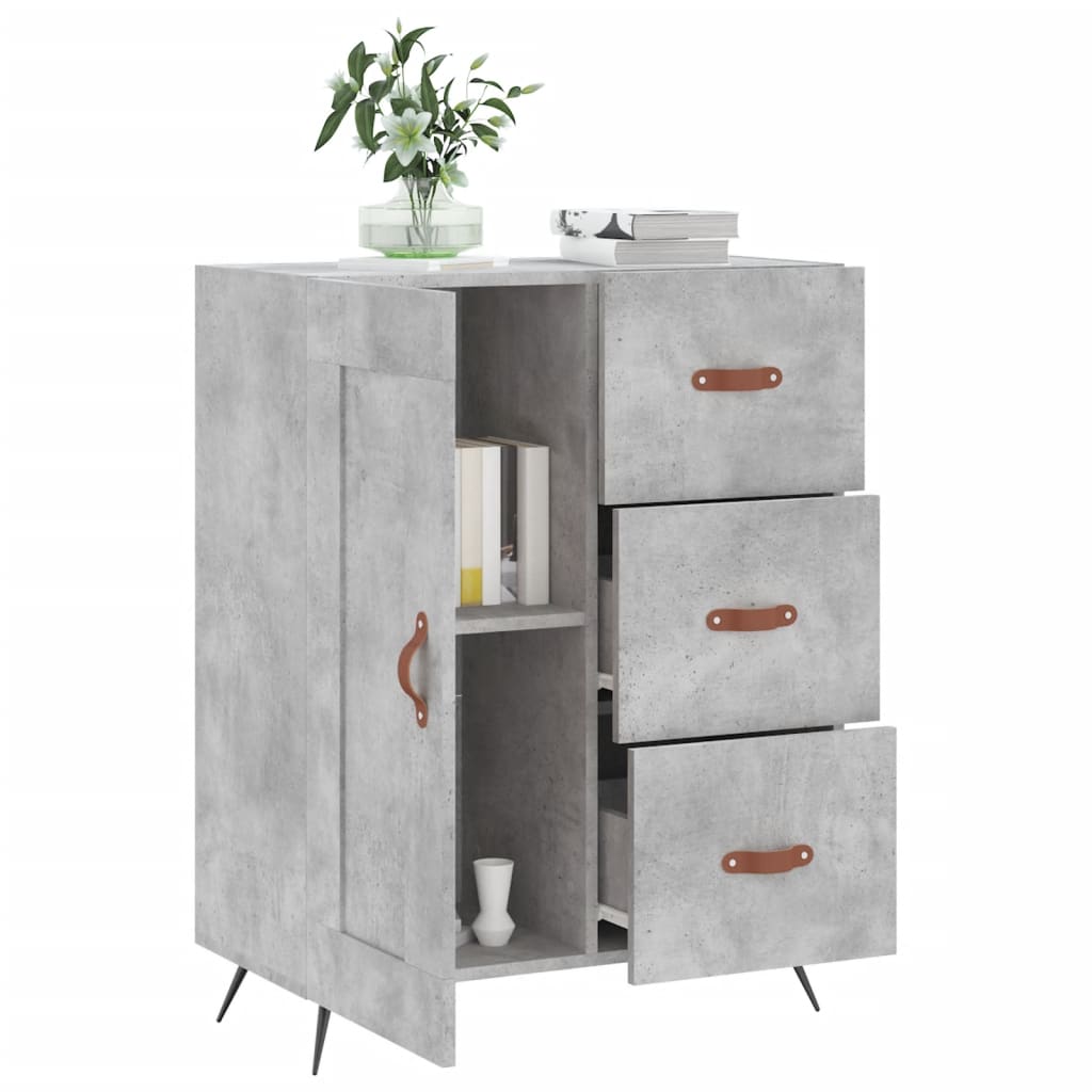 Buffet gris béton 69,5x34x90 cm bois d'ingénierie - XIOS