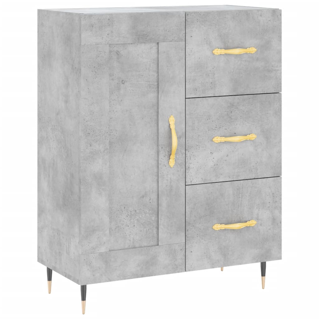 Buffet gris béton 69,5x34x90 cm bois d'ingénierie - XIOS