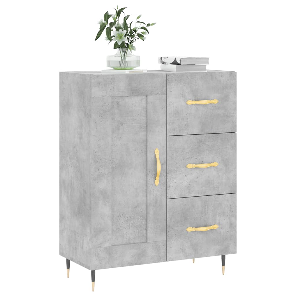 Buffet gris béton 69,5x34x90 cm bois d'ingénierie - XIOS