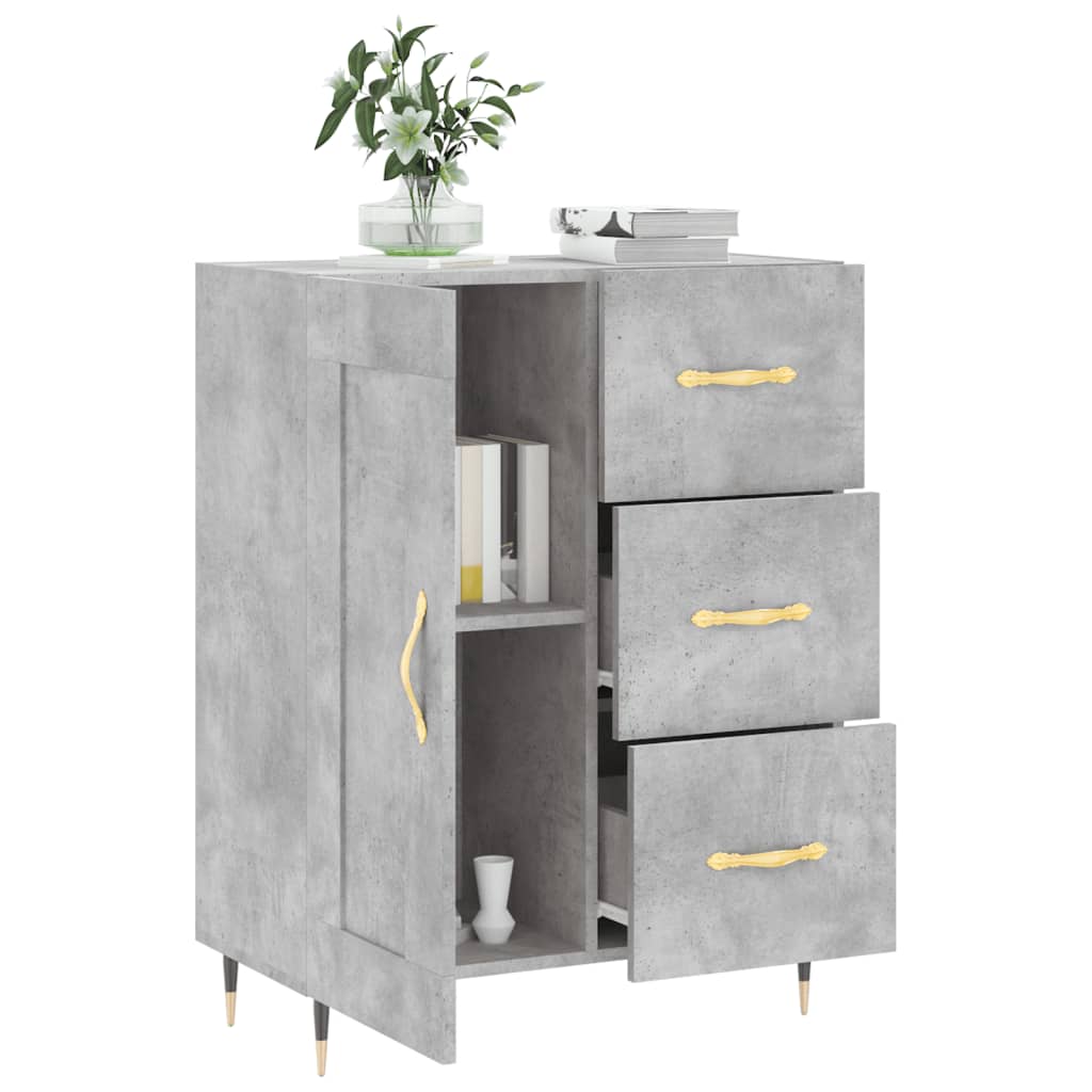 Buffet gris béton 69,5x34x90 cm bois d'ingénierie - XIOS