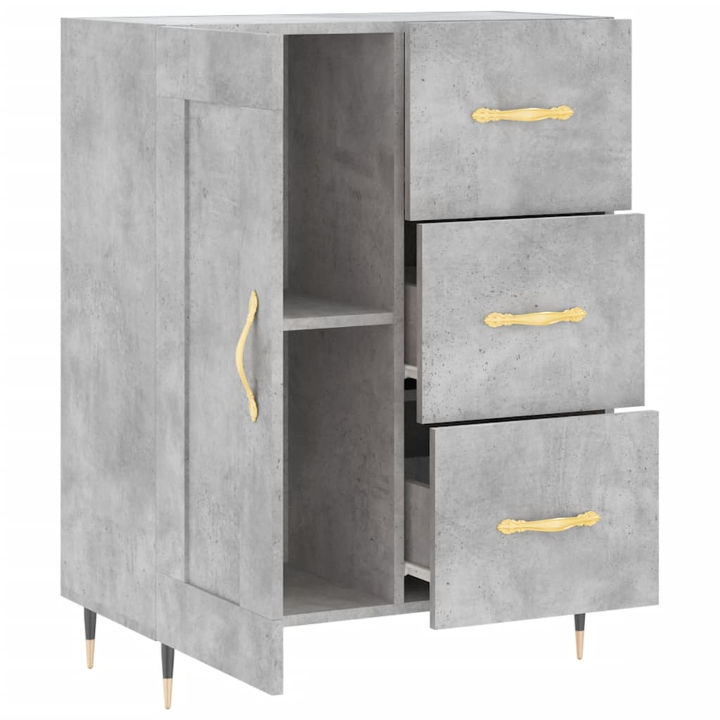 Buffet gris béton 69,5x34x90 cm bois d'ingénierie - XIOS