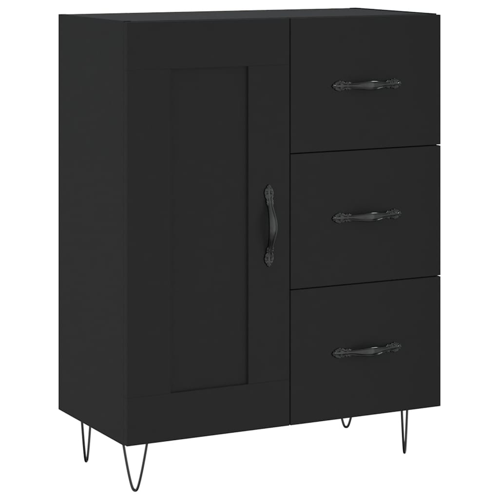 Buffet noir 69,5x34x90 cm bois d'ingénierie - XIOS