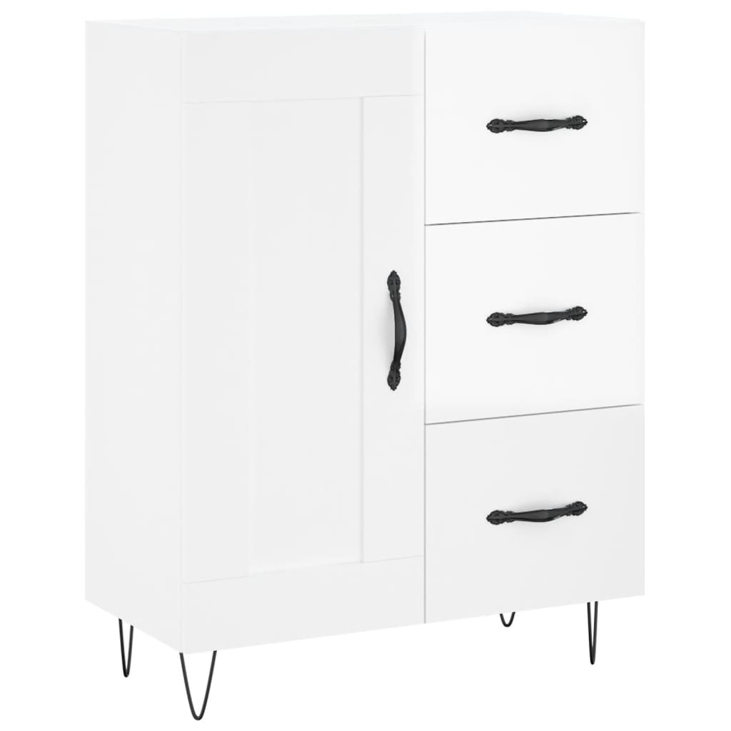 Buffet Blanc brillant 69,5x34x90 cm Bois d'ingénierie - XIOS
