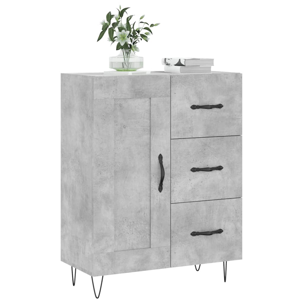 Buffet gris béton 69,5x34x90 cm bois d'ingénierie - XIOS