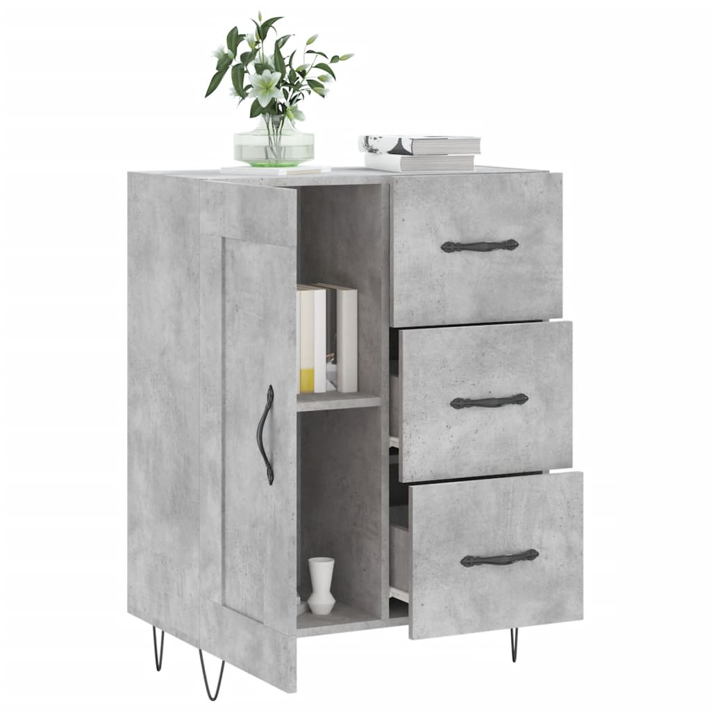 Buffet gris béton 69,5x34x90 cm bois d'ingénierie - XIOS