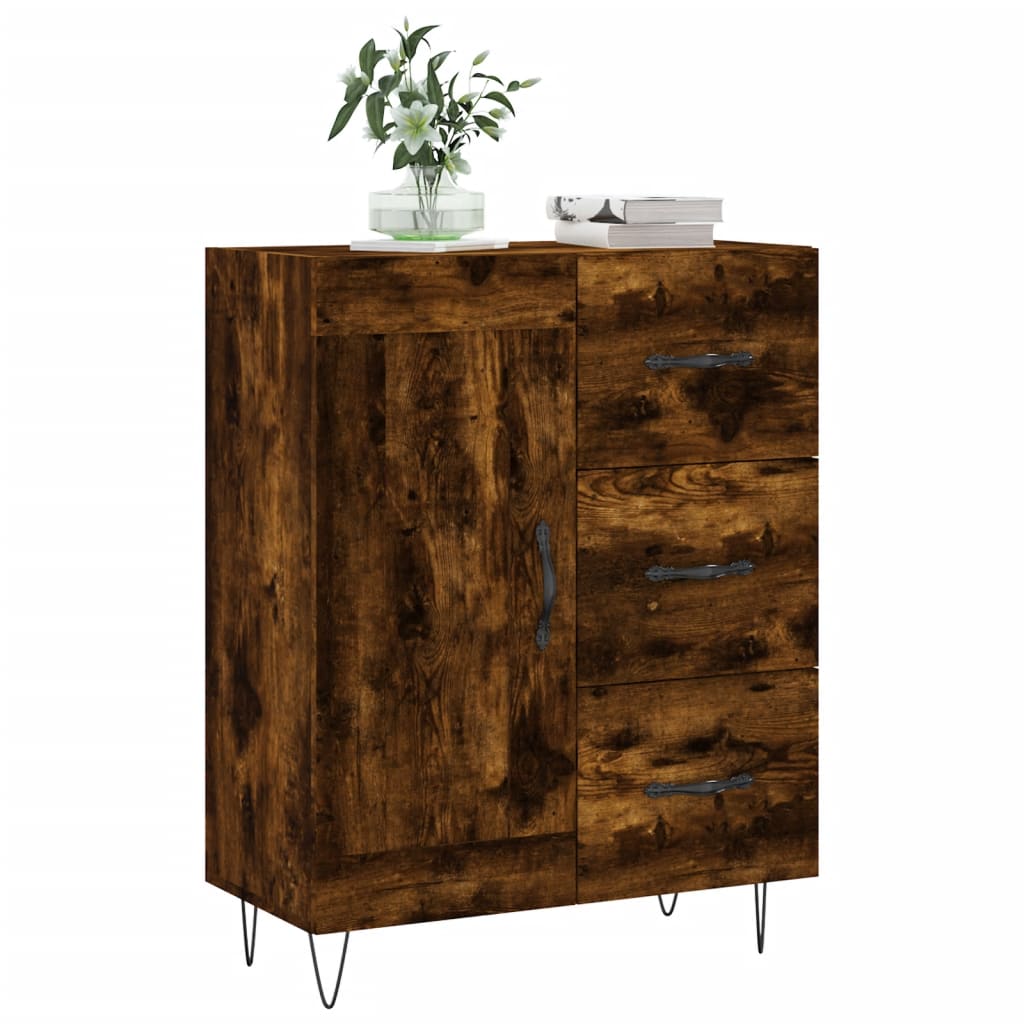 Buffet chêne fumé 69,5x34x90 cm bois d'ingénierie - XIOS