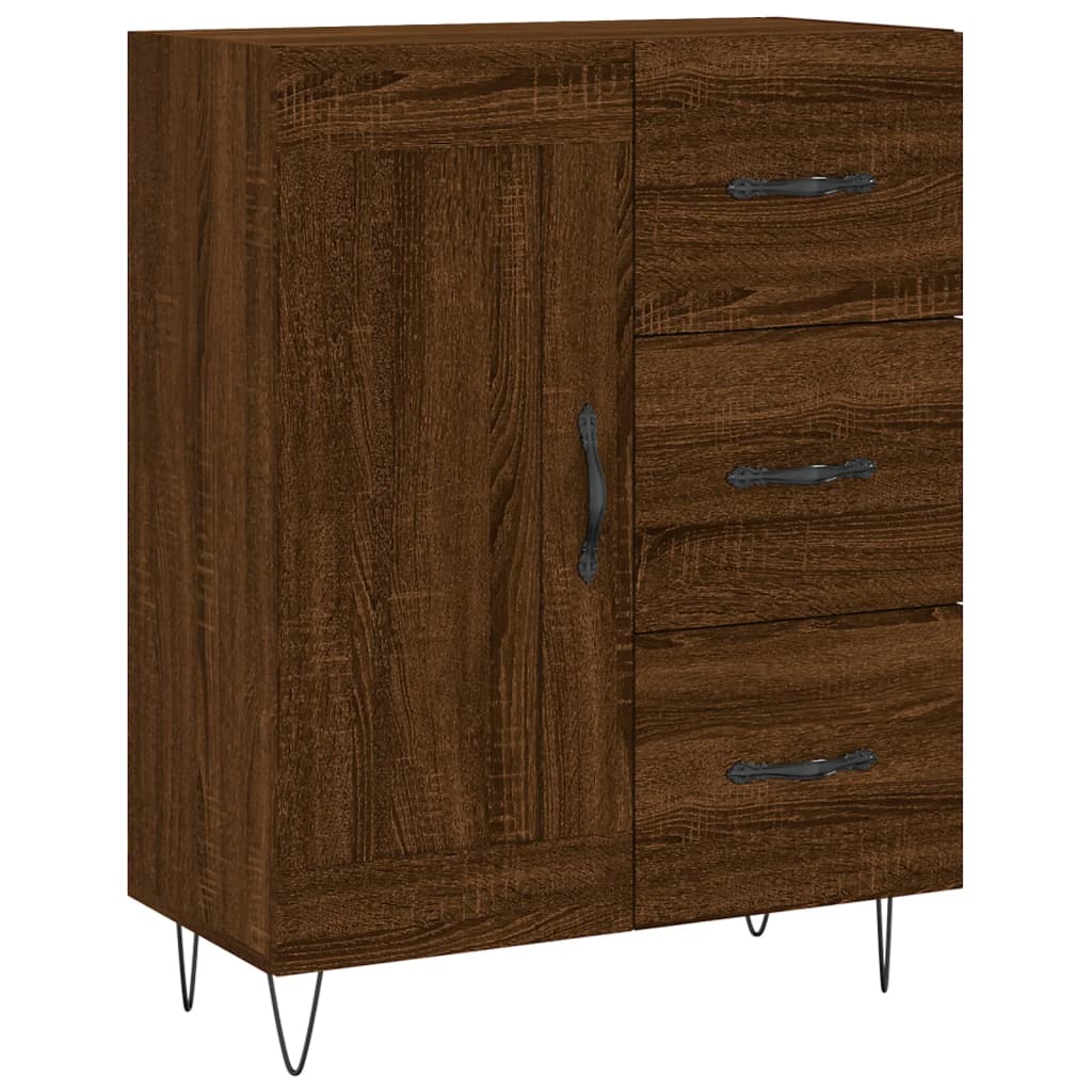 Buffet chêne marron 69,5x34x90 cm bois d'ingénierie Buffets & bahuts vidaXL