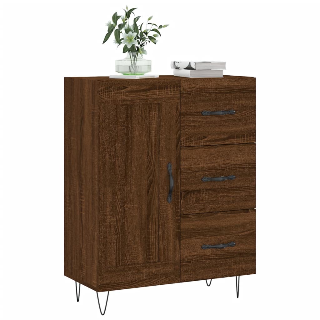 Buffet chêne marron 69,5x34x90 cm bois d'ingénierie Buffets & bahuts vidaXL