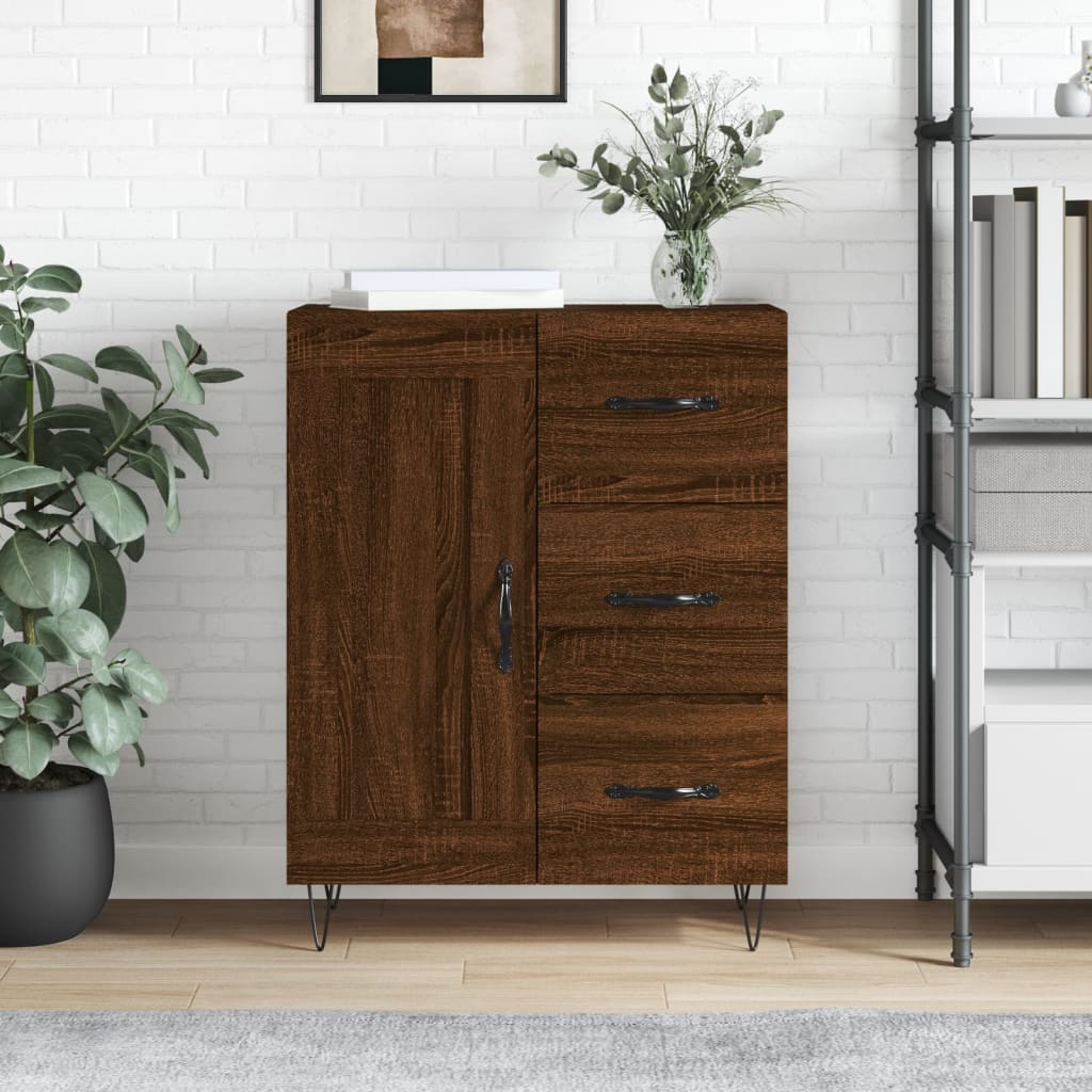 Buffet chêne marron 69,5x34x90 cm bois d'ingénierie Buffets & bahuts vidaXL