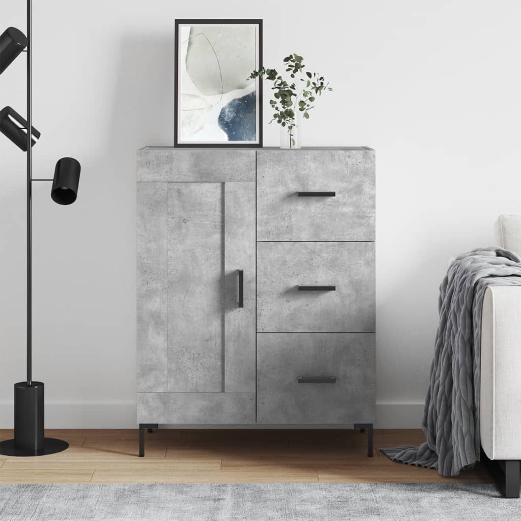 Buffet gris béton 69,5x34x90 cm bois d'ingénierie - XIOS