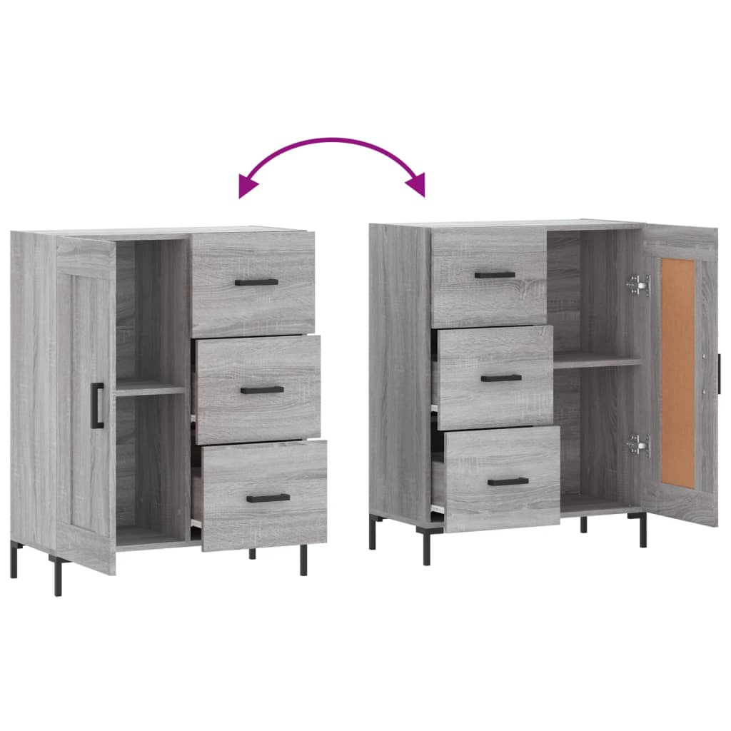 Buffet sonoma gris 69,5x34x90 cm bois d'ingénierie - XIOS