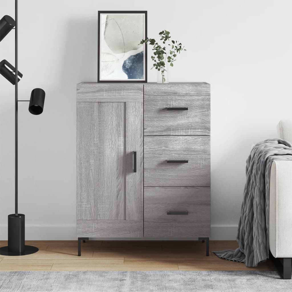 Buffet sonoma gris 69,5x34x90 cm bois d'ingénierie - XIOS