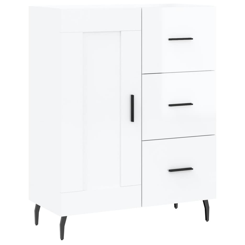 Buffet Blanc brillant 69,5x34x90 cm Bois d'ingénierie - XIOS
