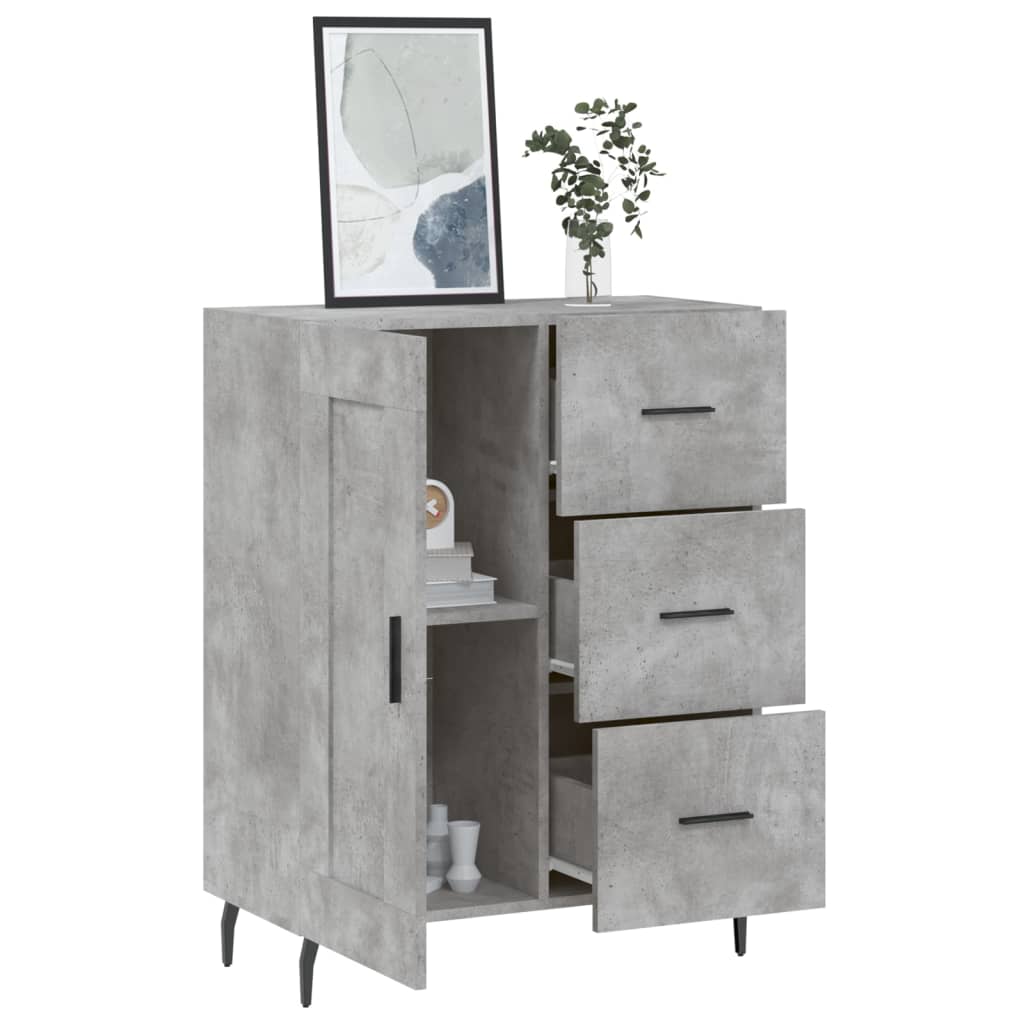 Buffet gris béton 69,5x34x90 cm bois d'ingénierie - XIOS