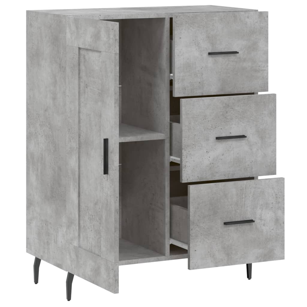 Buffet gris béton 69,5x34x90 cm bois d'ingénierie - XIOS